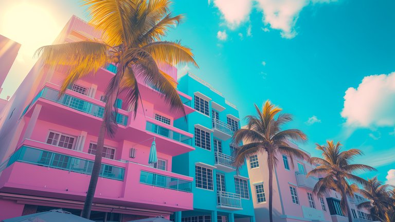 Photo of South Beach Ocean Drive in the 80's