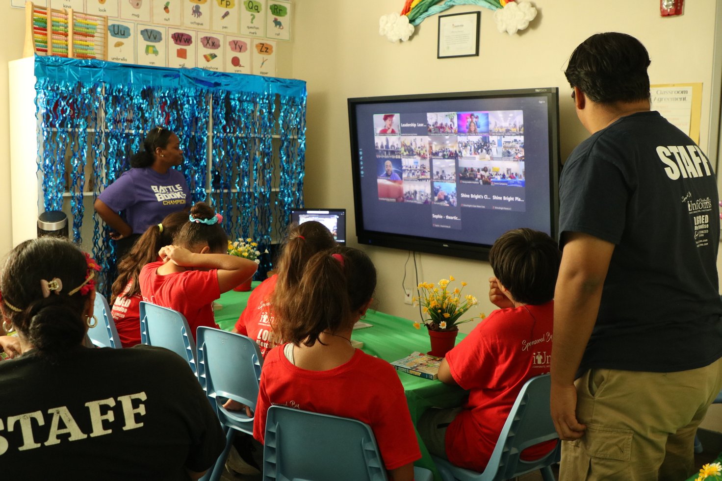 A classroom of students participating in the Battle of the Books competition